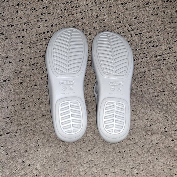 CROCS-Monterey Grey DUAL COMFORT Strappy Wedge Sandals/Slides-Sz 10-NWOB - Picture 8 of 8